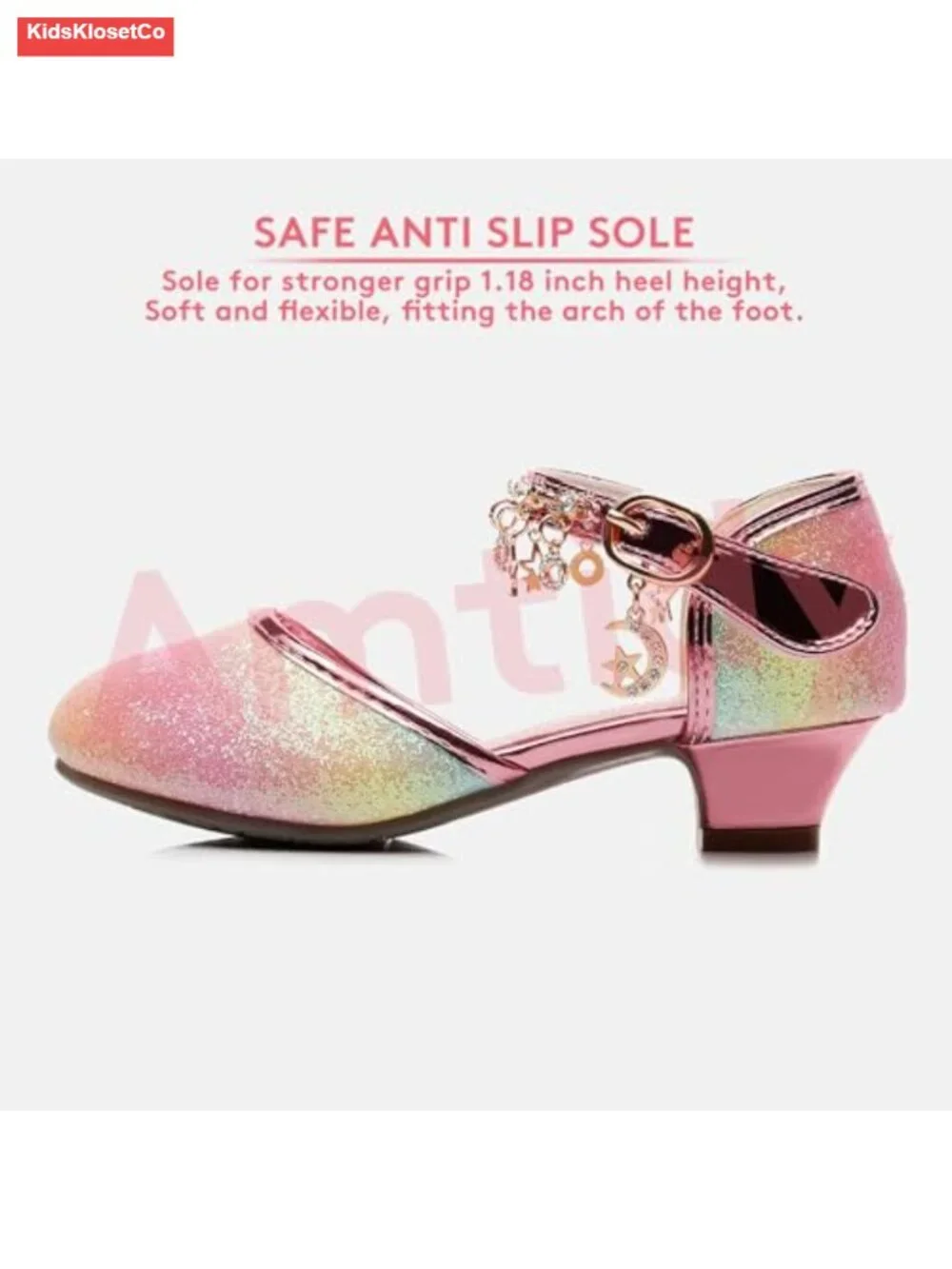 Toddler Girl Mary Jane Ballet Flats - PU & Rubber Sole, Party Dress Shoes